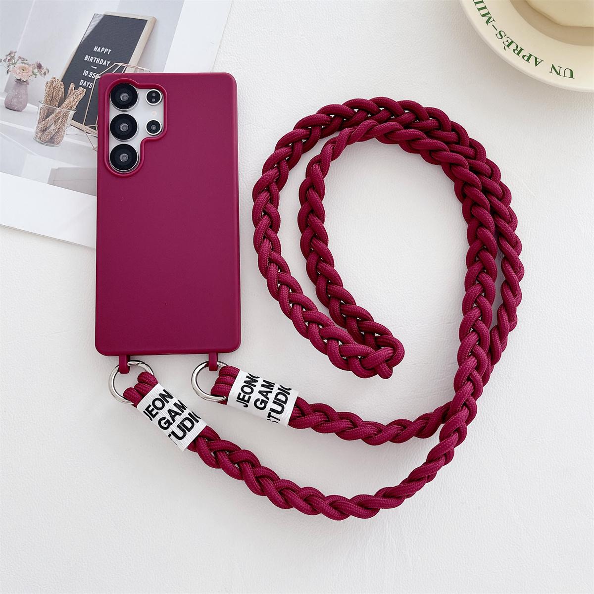 

For Samsung Galaxy S25 Edge Soft Lanyard Phone Case S24 S23 FE S22 S21 Plus A56 A55 A36 A35 A16 A17 A07 Crossbody Silicone Cover Galaxy S25