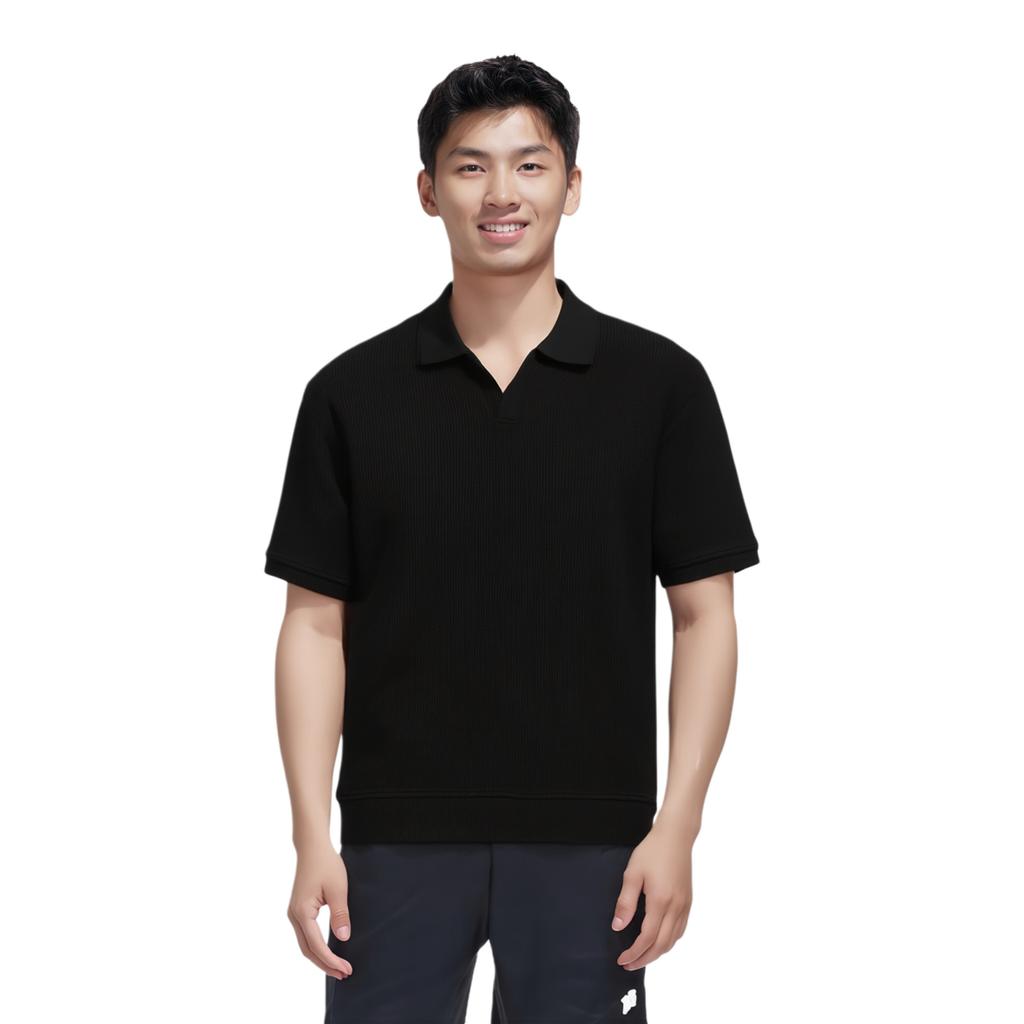 ZARA Polo Shirts Men's Black Lapel Moderate Straight Fit 0526460-800