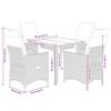 VidaXL Garden Dining Set Cushions 5pcs Black Wicker, Outdoor Dining Set, Furniture of 3276856