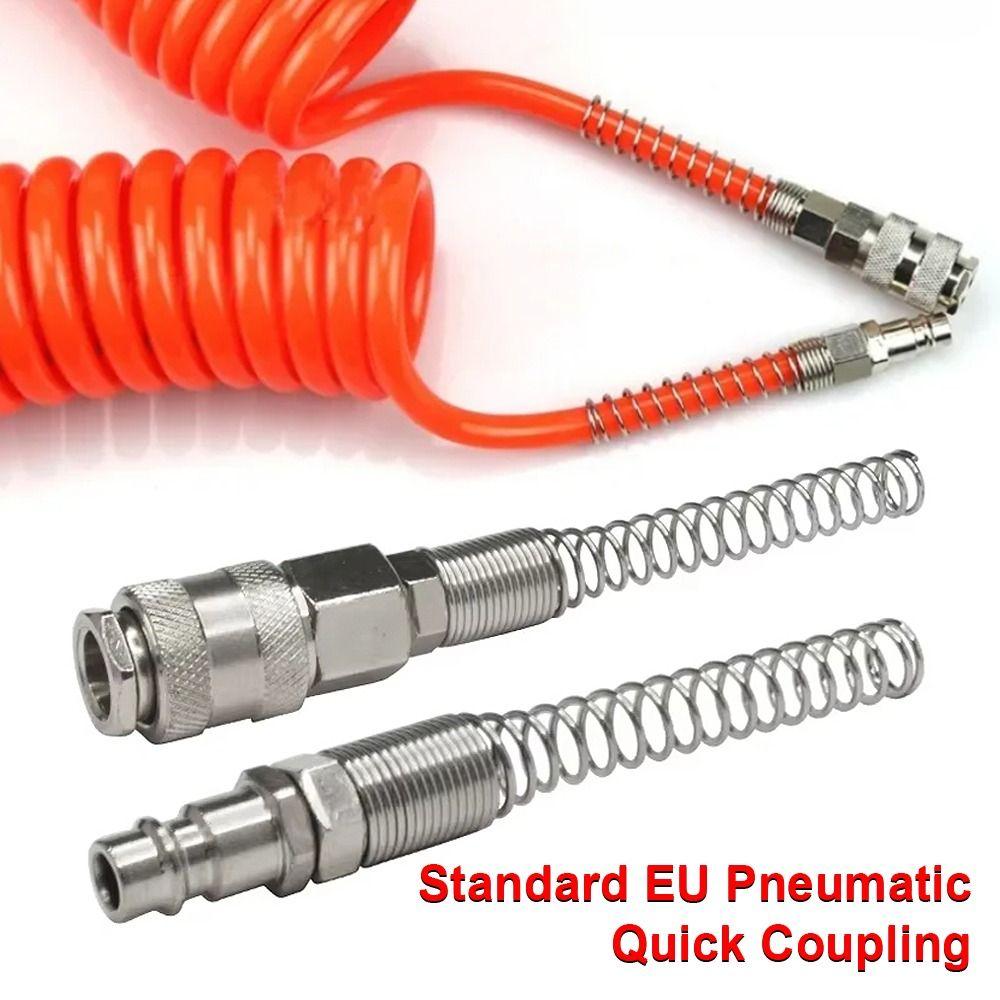1Pcs with Protective Spring Pneumatic Quick Coupling Iron Plated Nickel Standard EU Quick Connector SP PP 20 30 40