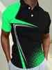 Trendy Pick! Geometric Design Short-sleeve Polo Shirt, Stylish Casual Wear.