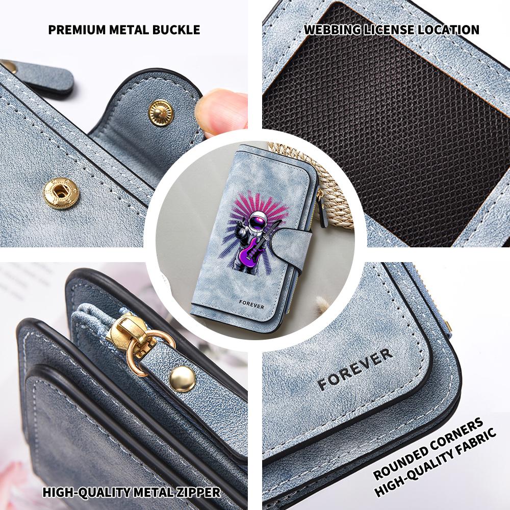 Cool Astronaut Printed Long Wallet Fashion PU Leather Multi Card Slot Purse