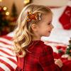 Festive Hair Styling Tools Halloween Glitter Bow Clips for Kids Baby Girls, Double Layer Shiny Party Barrettes Ghost/Pumpkin/Eyeball Bowtie
