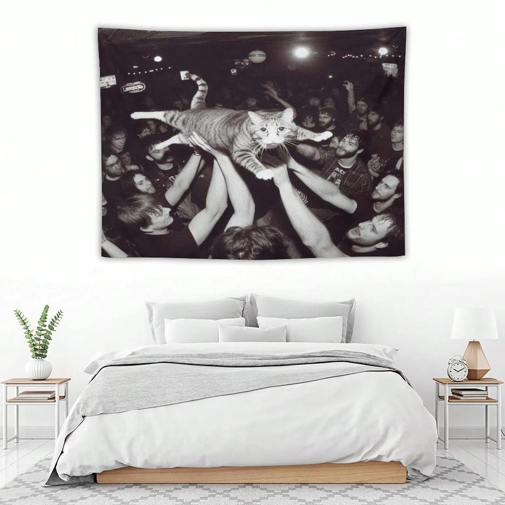 Black and White Rock Pet Pattern Tapestry Multi Size High Quality Flat Print for Year Round Home Wall Decor Gift