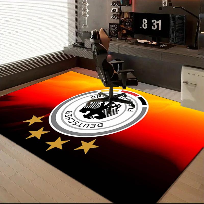 Germany Football Emblem Printed Office Carpet Chair Cushion Entryway Rug, Rugs for Living Room, Bedroom Christmas gifts