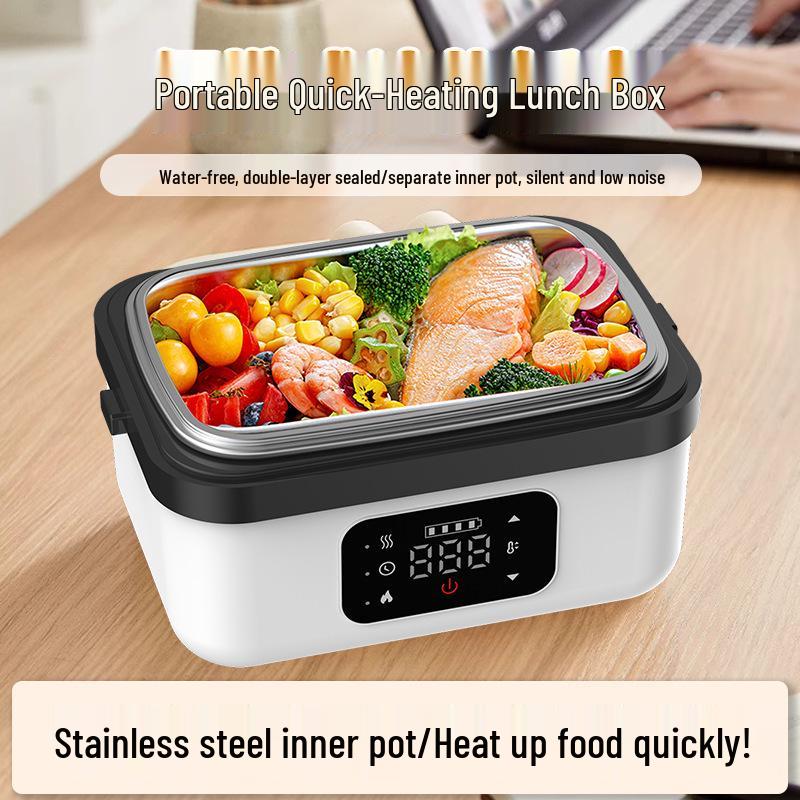 Wireless Portable Heating Lunch Box - Large Capacity, Water-Free, Ideal for Students and Office Workers