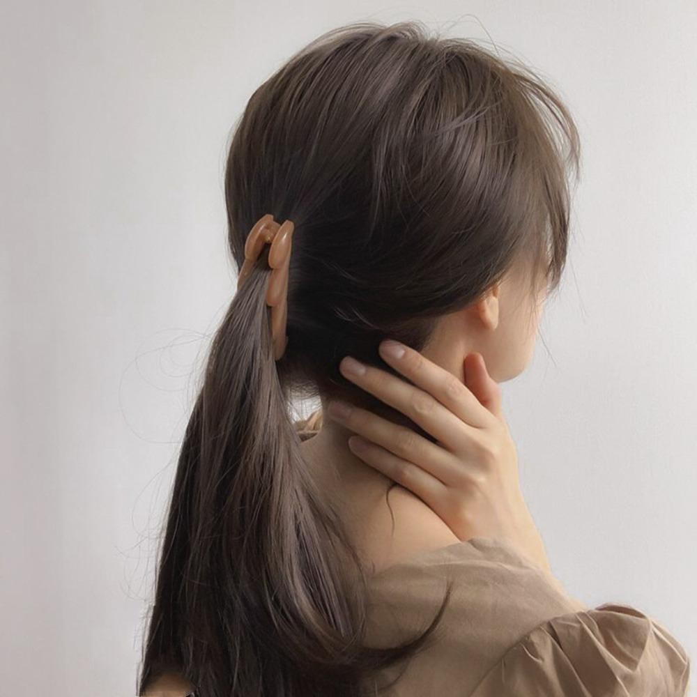 Solid Color Ponytail Holder Elegant Twist Hair Claw Hair Accessories Korean Banana Clip Women