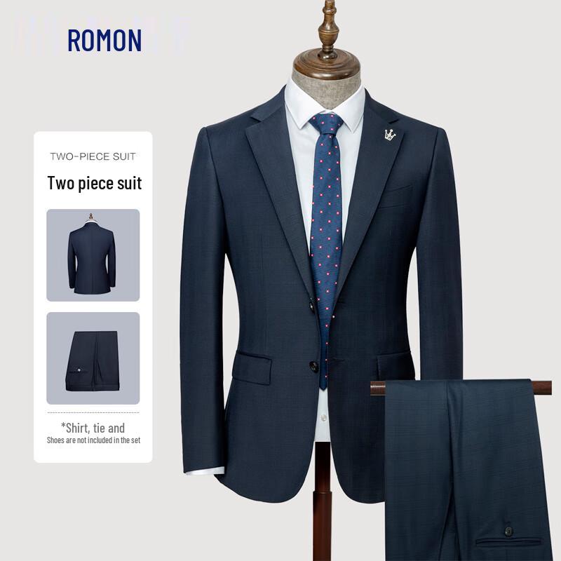 

Romon Men s Navy 70% Wool Washable Suit Set 190/118D