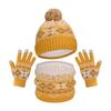 3pcs Kids for Boys Girls Scarf  Gloves 3-11Y Muffler Hats Winter Windproof Snowflake Warm Knitted Hat