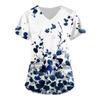 Mărimi MariUniforme Medicale Imprimate Topuri de Lucru pentru Femei Decolteu în V Încrucișat Imprimeu Mânecă Scurtă Tricouri Amuzante Îmbrăcăminte de Lucru Tricou cu Buzunare