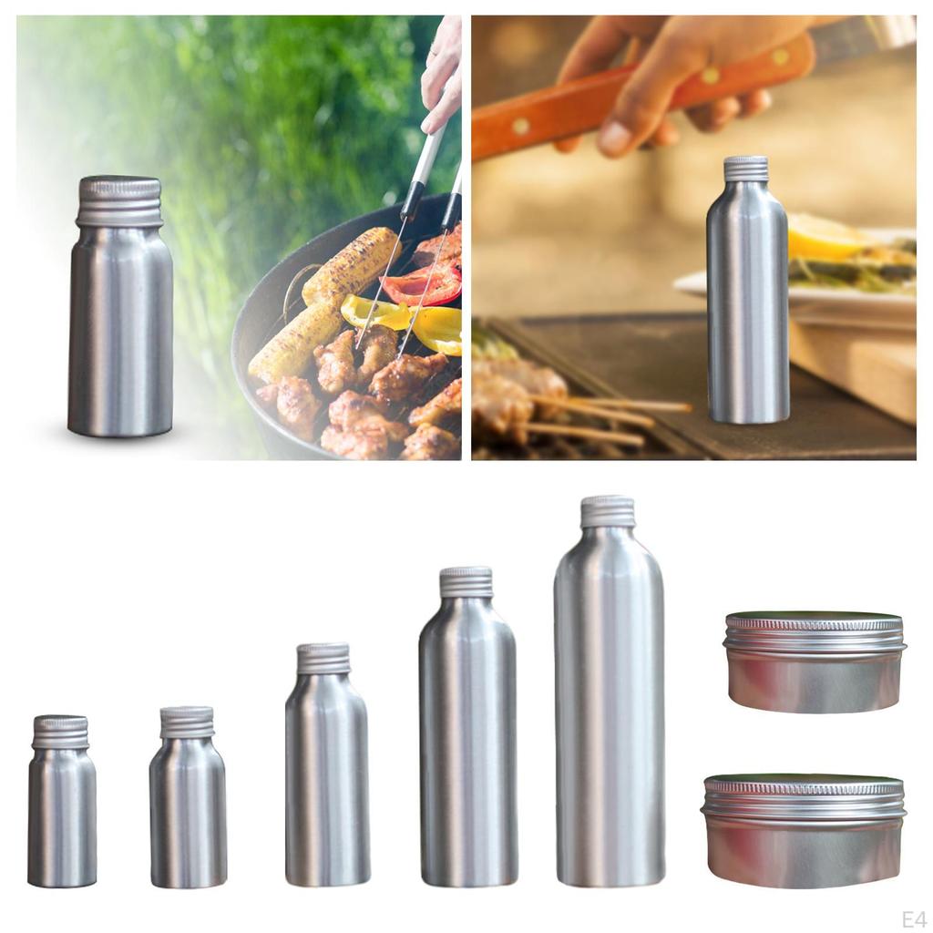 Camping Cooking Aluminum Spice Jars Liquid Bottle Picnic Kitchen Pot Condiment Tins Canister