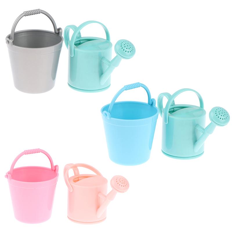 1Set Dollhouse Miniature Bucket Watering Can Model Plant Watering Tool Garden Decor Toy