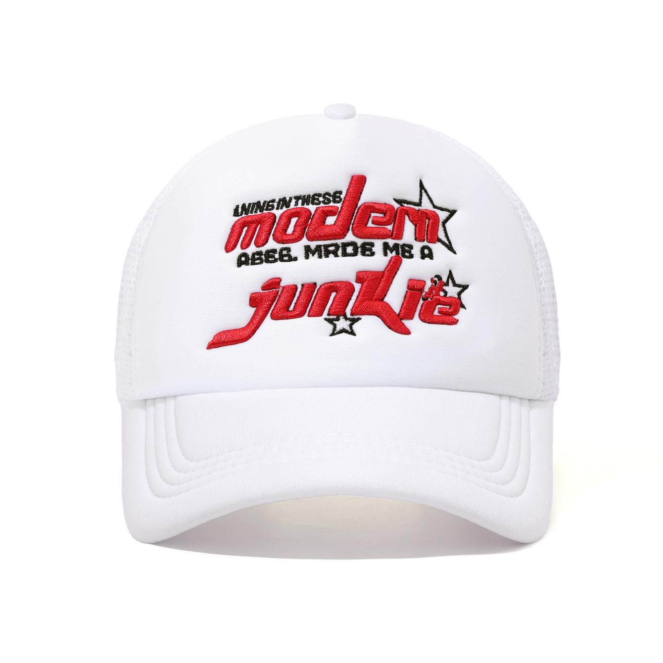 

MODERN Embroidered Breathable Truck Hat Hip Hop Street Baseball Hat American Sunshade Couple Duck Tongue Hat Adjustable белый
