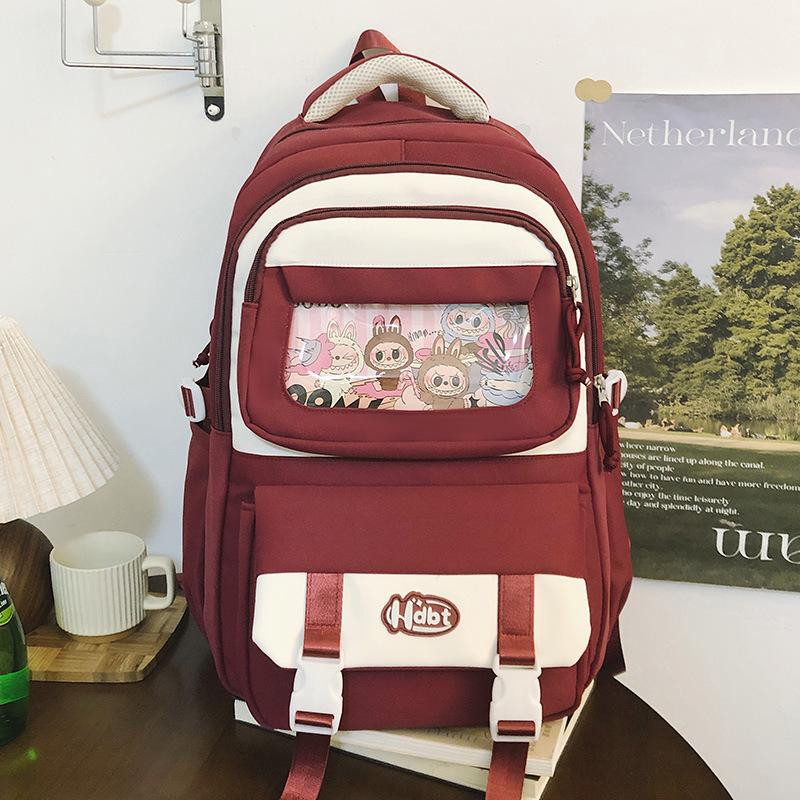 School bag, high value, fresh, cute and transparent, early high school students, light commuting, fashionable and versatile