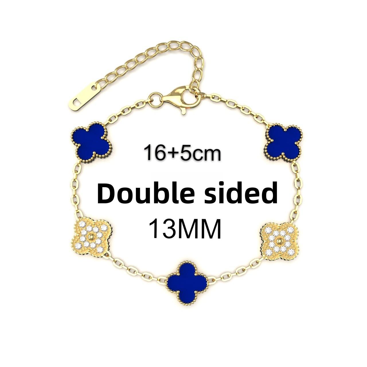 13мм Модный Высококачественный Браслет Четырехлистный Клевер 18К Пять Цветов Женский Браслет