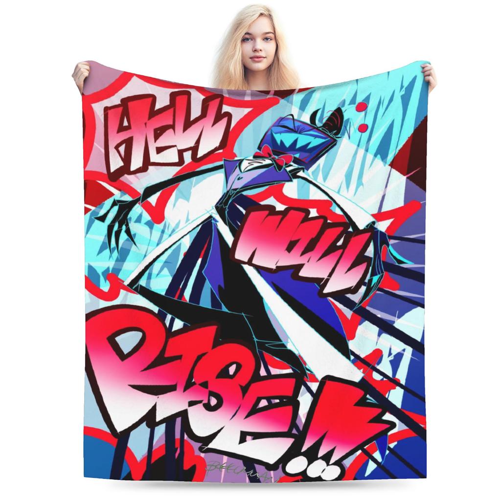 Custom Hazbines Eles Alastor Vox 2 Stuff Blanket Soft Velvet Throw Blanket Comfortable Bedding Throws