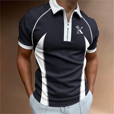 New Men's Polo Shirt, Summer Striped Short Sleeved T-shirt, Business Button Casual T-shirt, Fashionable Polo T-shirt, Men's Clothing