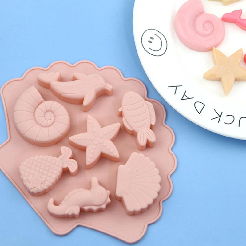 Sea Creatures Silicone Molder Fondant Baking Cake Chocolate Resin Diy Fish Mould Decoration Tools Cupcake Topper