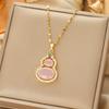 Japan and South Korea Simple Popular Wind Titanium Steel Necklace Female Niche Exquisite Internet Celebrity Zircon Clavicle Chain High-end Jewelry