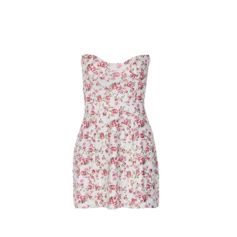 European & American Women's Digital Print Sling Vest Slimming Knitted Dress - Sexy & Stylish