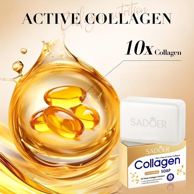 Collagen Gentle and Moisturizing Deep Cleansing Face and Bath Soap Long-Lasting Fragrance Handmade Soap