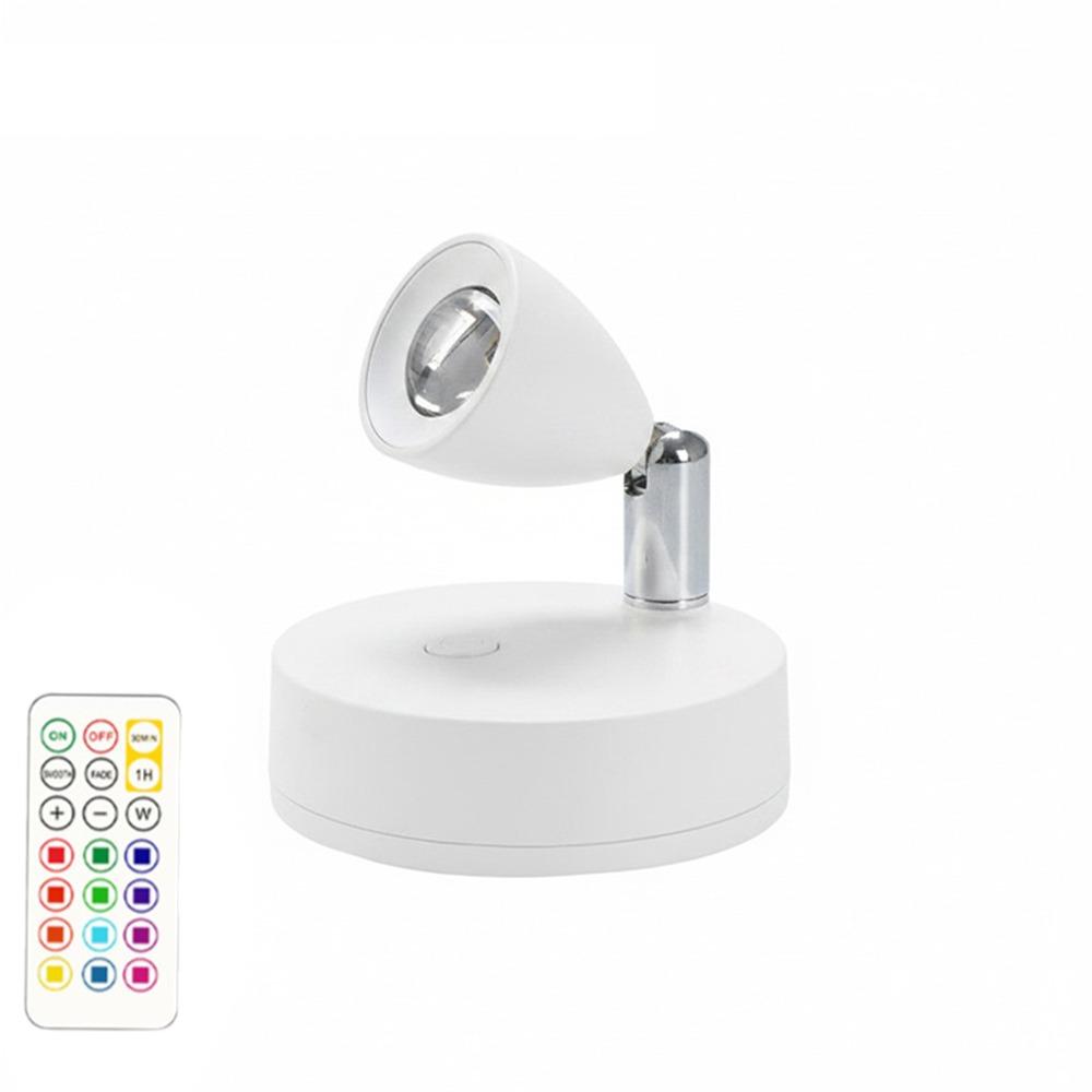 Magnetic Suction Magnetic LED Spotlight Dimmable Rotatable Head Wireless Night Light Battery Operated 13 Colors Wall Lamp