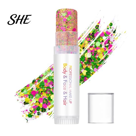 Multi-color Glitter Body Gel, Face And Sparkling Lotion for Festival Mixed Size Makeup, Mermaid Shimmer Cream Hair Eyes, Party Cosmetics Daily M