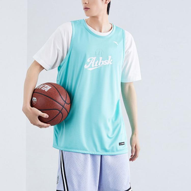 Anta Letter Round Neck Sleeveless Basketball Jersey Men Tops Green 952321109-4