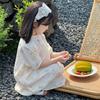 Sweet Short Sleeve Girls Kids Sleep Dress Casual Summer Home Nightgown