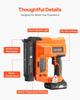 2-in-1 Cordless Brad Nailer, 18 Gauge, 20V Battery Powered Nail Gun and Staple Gun, with 500 pcs Nails, 500 pcs Staples, 2 x 2.0 Ah Li-ion Batteries,