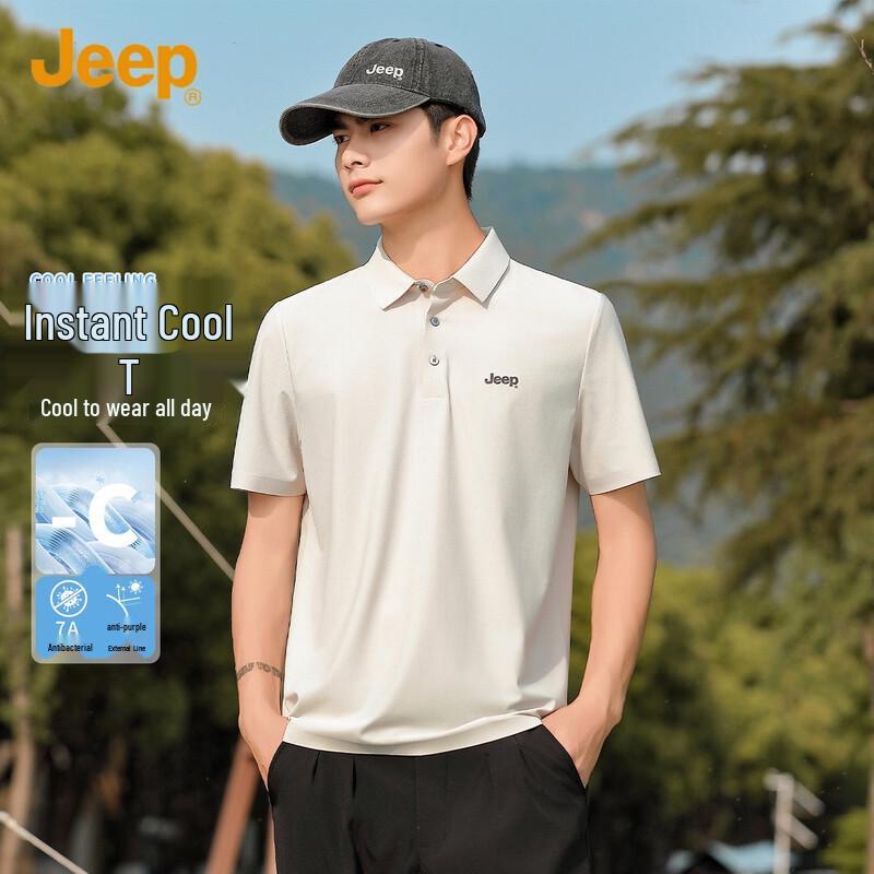 JEEP Men s Seamless Ice Silk Polo T-shirt XL
