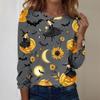 Women's Halloween Printed Round-neck Loose Long-sleeved Top