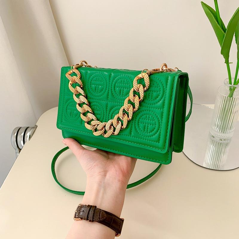 Trendy Casual Bag For Women 2023 New Simple Shoulder Crossbody Chain Handheld Small Square Bag Embossed Commuter Bag Characters)