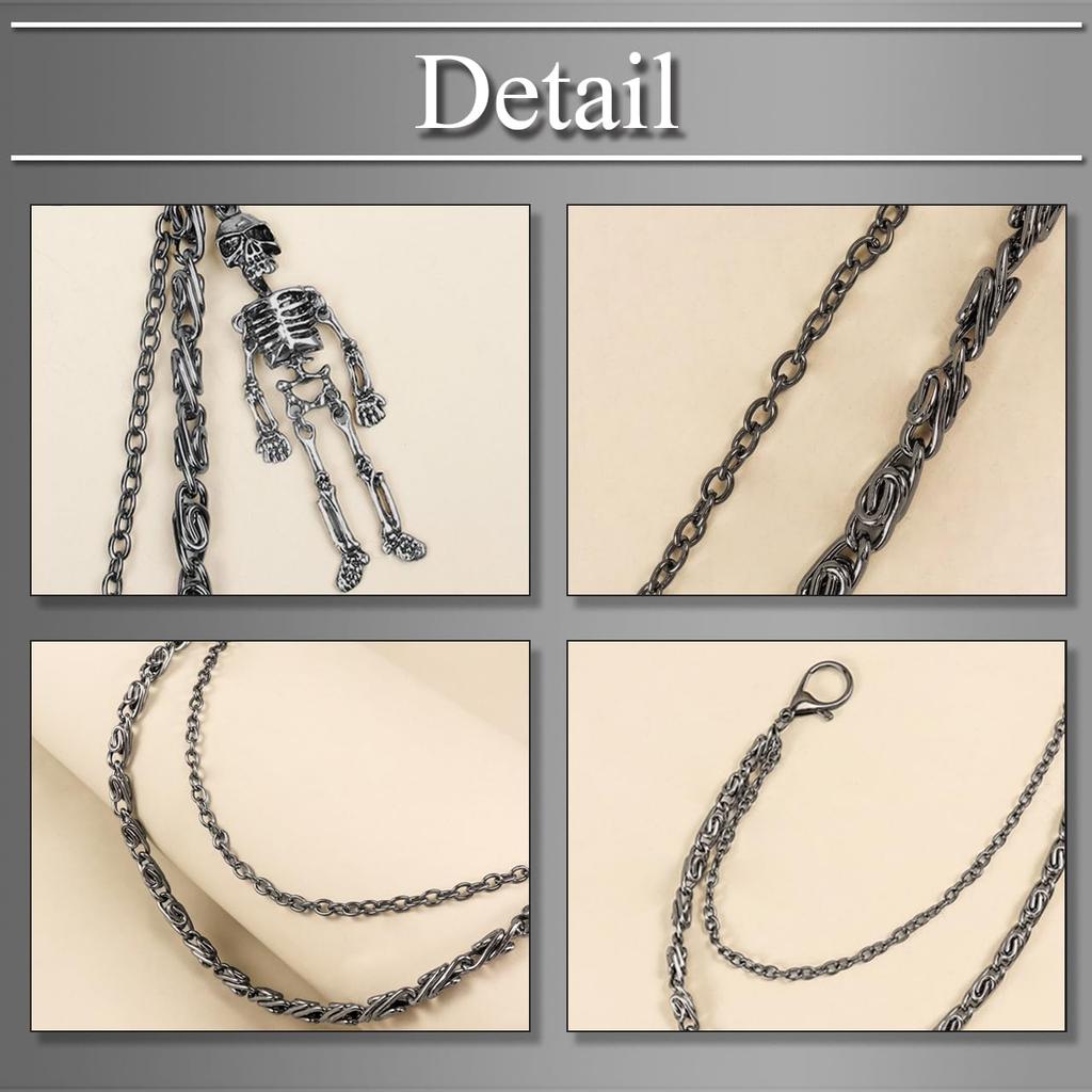 Buzz Selection Skull Keychain Chain Accessory, RockPunk Cool, Women's, AC480 (Black)