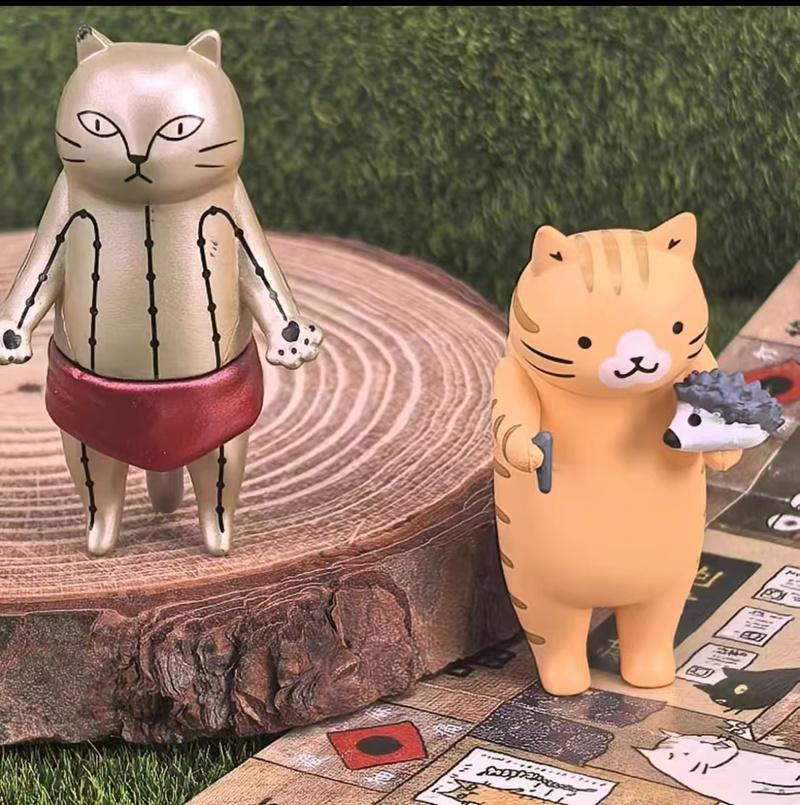 Cat Traditional Chinese Medicine Acupuncture Martial Arts Hall Blind Box Healing Emotional Mini Action Figure Birthday Gifts