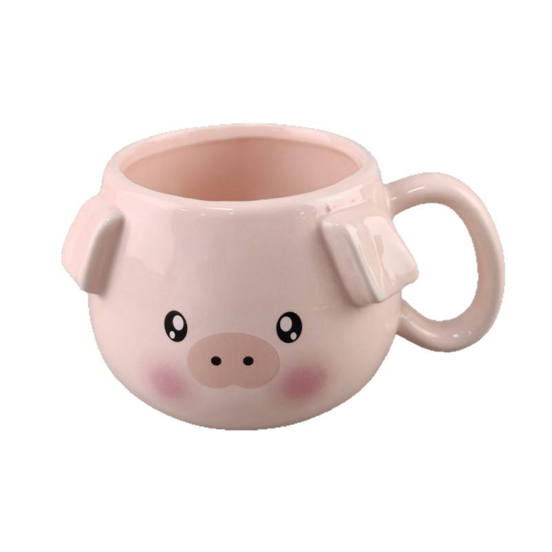 Cute Ceramic Pig Mug Cartoon Animal Coffee Cup Women Girls Home Kitchen Gift