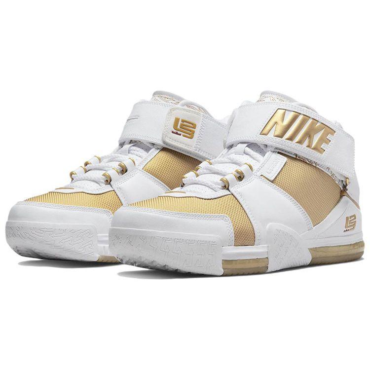 Nike Zoom Lebron 2 Retro Maccabi 2022 Męskie Sneakersy Białe Metaliczno-Złote Varsity-Crimson DJ4892-100