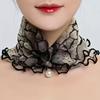 Lightweight Sun-Protective Scarf For Women Jacquard Floral Patterns And Abstract Design Made Of Light Breathable Mesh Fabric