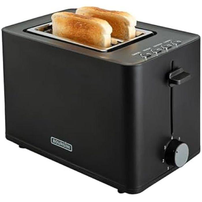 Grille-pain - BOURGINI - Tosti - 850W - Fentes Extra Larges - Pinces À Sandwich Incluses