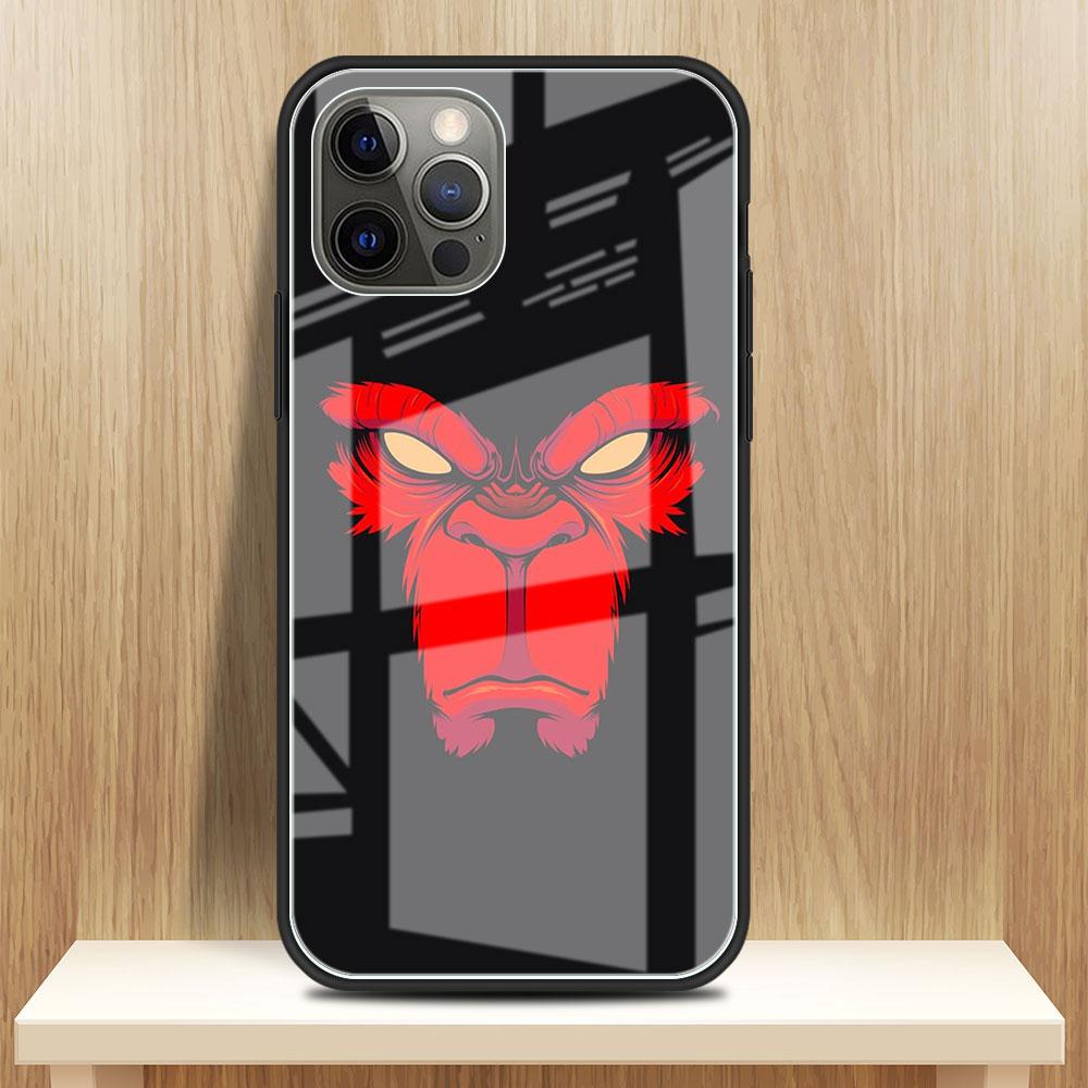 Lion Wolf Glass Case For Apple iPhone 14 13 Pro 11 12 7 8 Plus SE 2022 XR X XS Max 6 6S Tempered Phone Cover