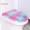 Toilet Lid Cover Soft Plush Colorful Bathroom Toilet Seat Cushion Pad Non-Slip Universal Fit Velvet Toilet Mat