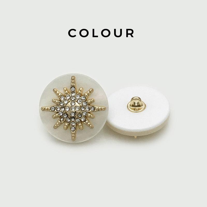 10PCS Of National Style Enamel Colorful Metal Buttons Burnt Blue Palace Oil Square Flower Clothing Button