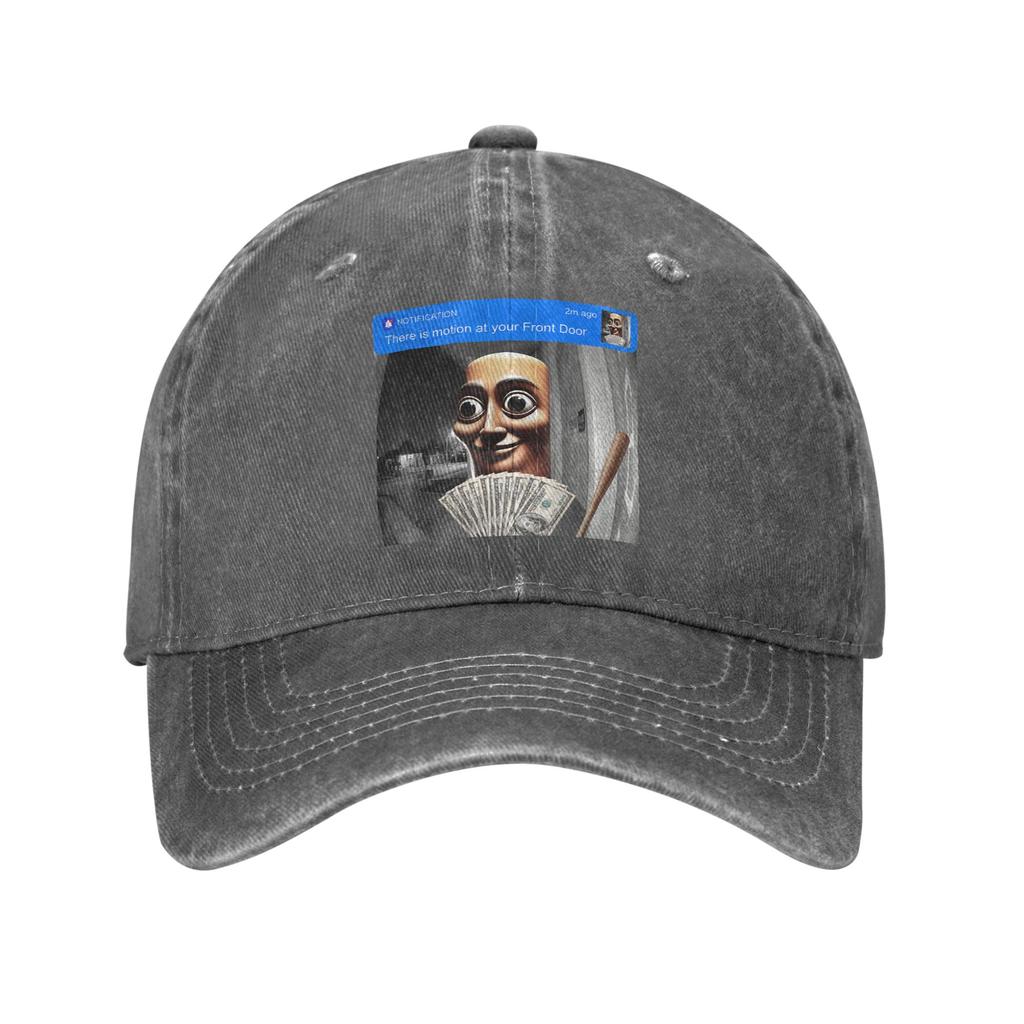 Front Door Motion Tung Sahur Meme Baseball Cap Unstructured Unisex Brainrot Distressed Washed Snapback Cap Summer Adjustable Hat