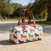 Quilted Horse Pattern Tote Bag 3D Bohemian Travel Handbag Casual Fitness Beach Bag Vacation Cruise Camping Mixed Color Satchel