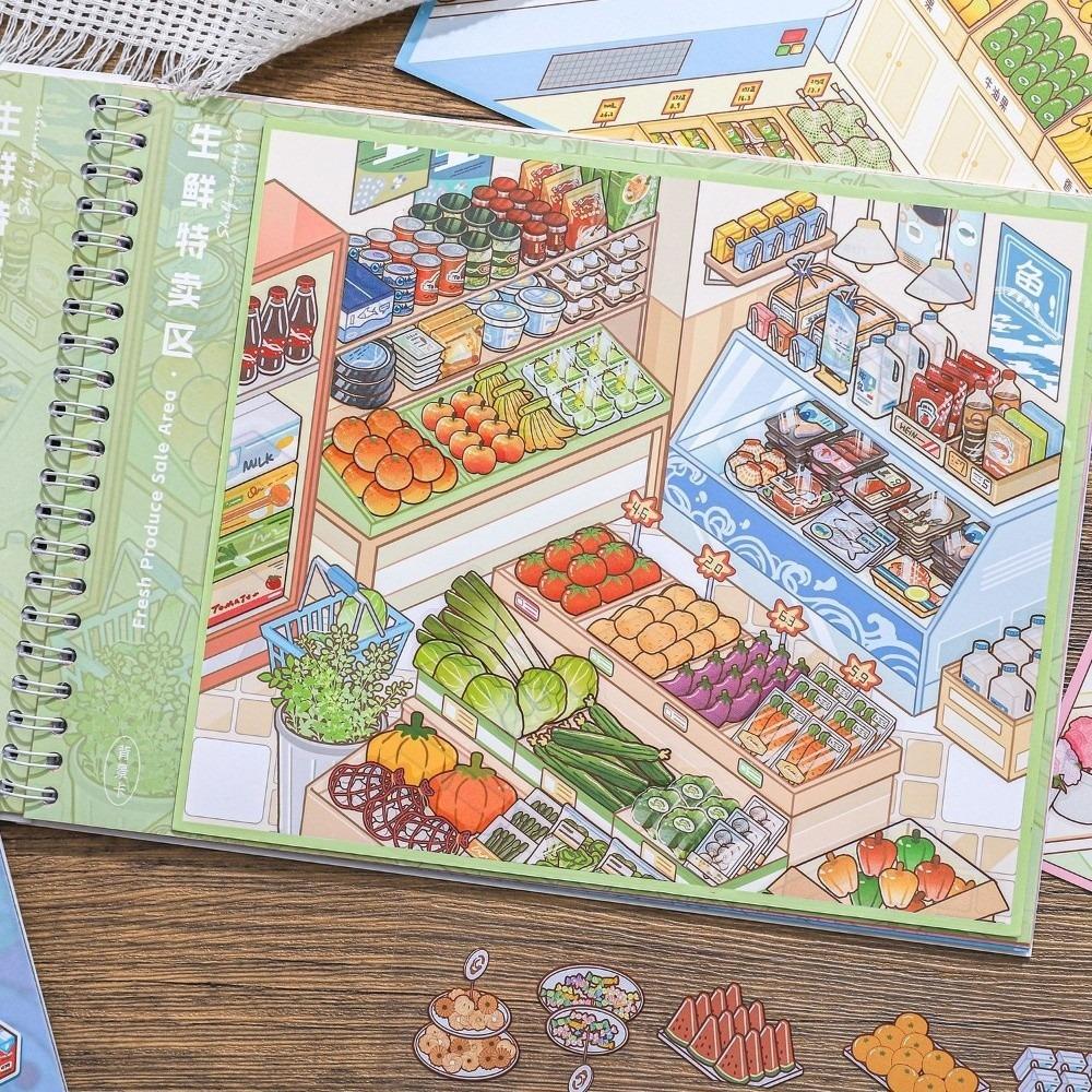Shop Scene Scenery Stickers Large Size Supermarkets Sticker Book  Birthday Gifts