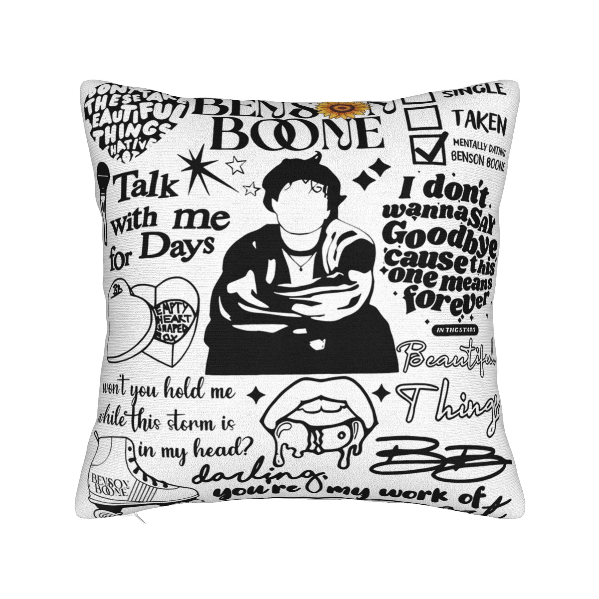 

Benson Boone Moonbeam Ice Cream concert tour Pillowcases Cushion Cover Pillow Covers Soft and Sweet Zippered Multi-Size 12x12in 30X30cm