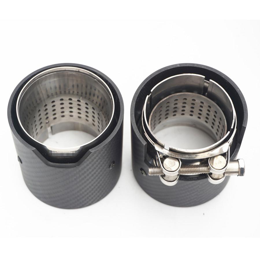 Brand New Car Carbon Fiber Exhaust End Tail Tips 71mm In