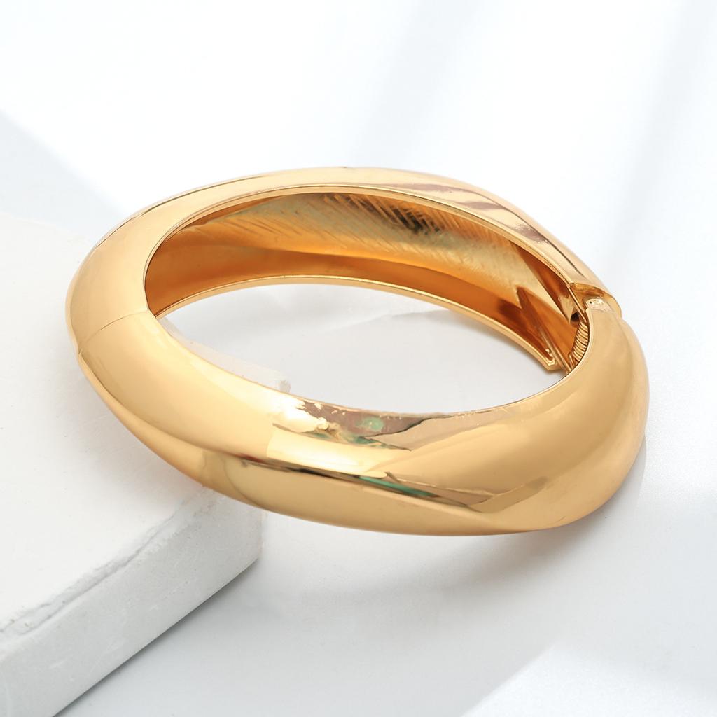 Exaggerated Heavy Industry Design Sense Zinc Alloy Smooth Surface Bracelet Geometric Personality Wide Women's Bracelet Ring