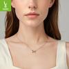 Simple Temperament Bow Necklace Collarbone Chain Versatile Classic S925 Sterling Silver Necklace Jewelry