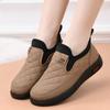 Women's Winter New Low Top Flat sole Cotton Shoes Soft Sole Non Slip Waterproof Plush Warm Slip On Round Toe Elderly Snow Boots